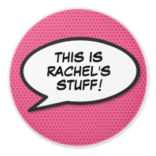 Your Message Speech Bubble Fun Retro Comic Book Ceramic Knob