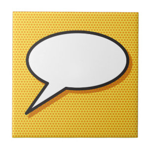Your Message Speech Bubble Fun Retro Comic Book Ceramic Tile