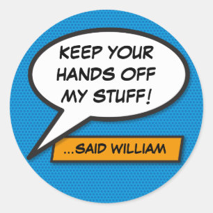 Your Message Speech Bubble Fun Retro Comic Book Classic Round Sticker