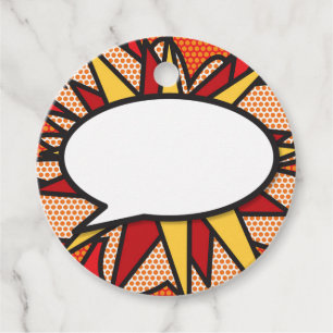 Your Message Speech Bubble Fun Retro Comic Book Favor Tags