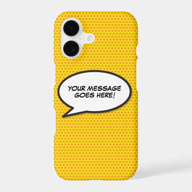Your Message Speech Bubble Fun Retro Comic Book Iphone Case (Back)