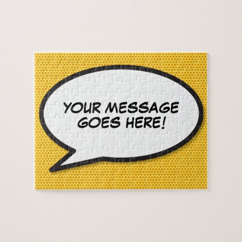 Your Message Speech Bubble Fun Retro Comic Book Jigsaw Puzzle