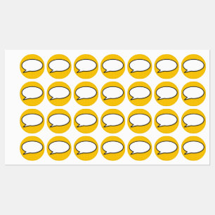 Your Message Speech Bubble Fun Retro Comic Book Labels