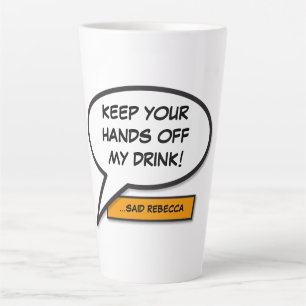 Your Message Speech Bubble Fun Retro Comic Book Latte Mug