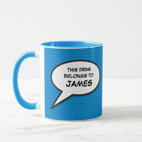 Your Message Speech Bubble Fun Retro Comic Book Mug