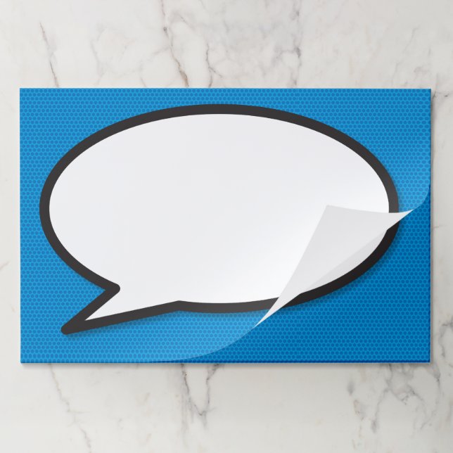 Your Message Speech Bubble Fun Retro Comic Book Paper Pad (Folded)