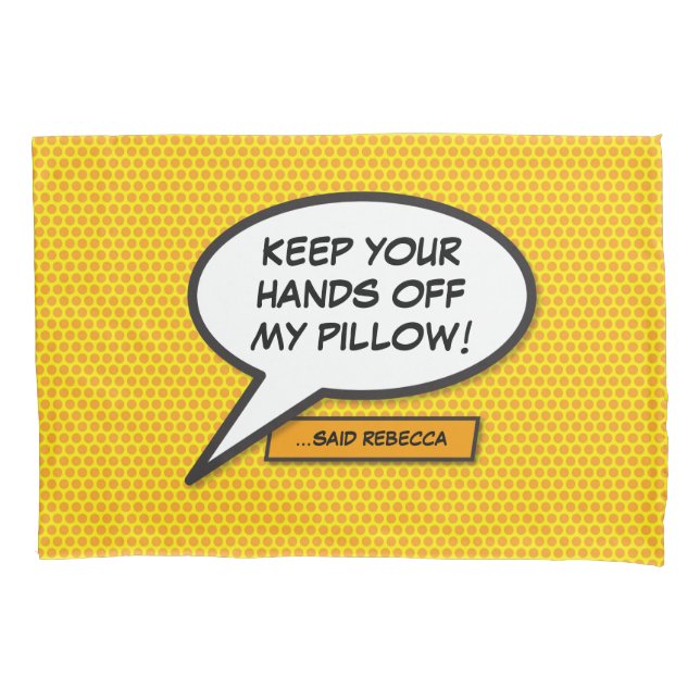 Your Message Speech Bubble Fun Retro Comic Book Pillow Case (Front)