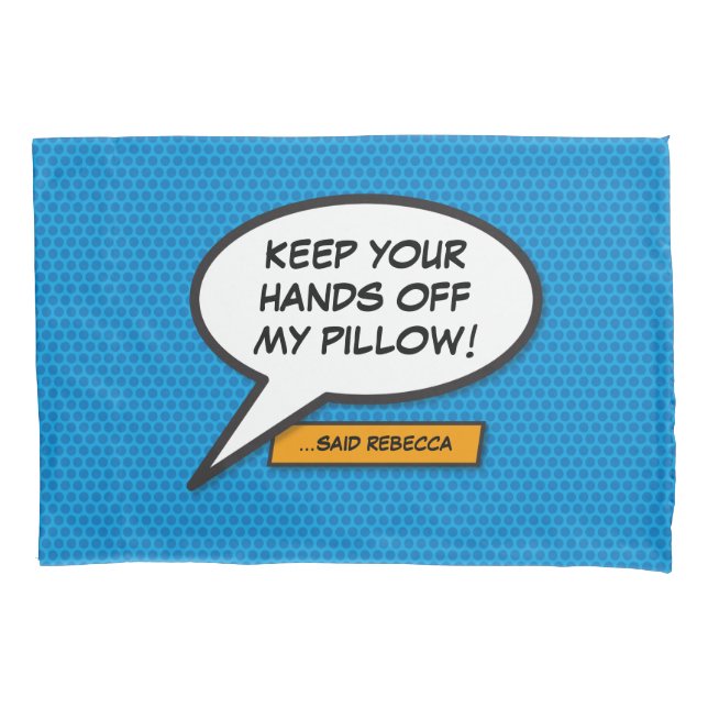 Your Message Speech Bubble Fun Retro Comic Book Pillow Case (Front)