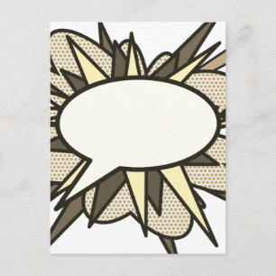 Your Message Speech Bubble Fun Retro Comic Book Postcard