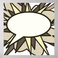 Your Message Speech Bubble Fun Retro Comic Book