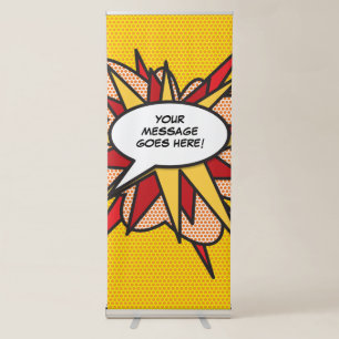 Your Message Speech Bubble Fun Retro Comic Book Retractable Banner