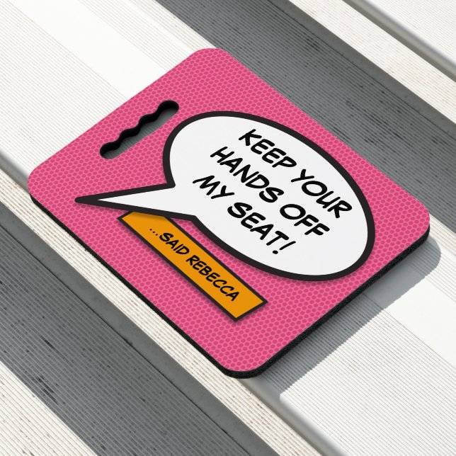 Your Message Speech Bubble Fun Retro Comic Book Seat Cushion (In Situ)