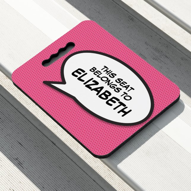 Your Message Speech Bubble Fun Retro Comic Book Seat Cushion (In Situ)