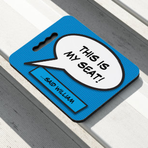 Your Message Speech Bubble Fun Retro Comic Book Seat Cushion