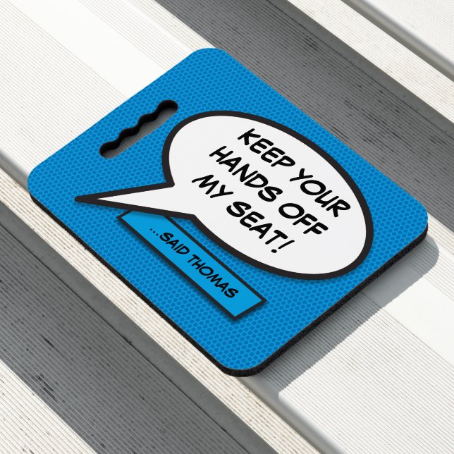 Your Message Speech Bubble Fun Retro Comic Book Seat Cushion (In Situ)