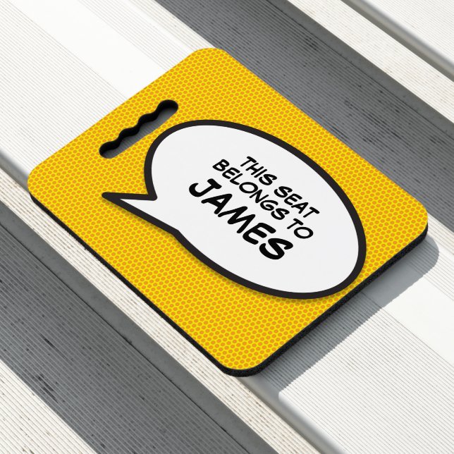 Your Message Speech Bubble Fun Retro Comic Book Seat Cushion (In Situ)
