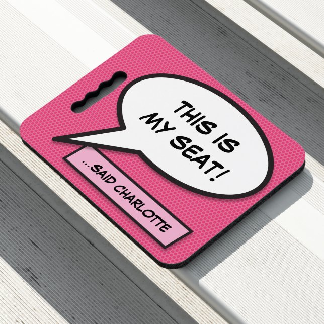Your Message Speech Bubble Fun Retro Comic Book Seat Cushion (In Situ)