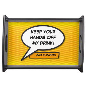 Your Message Speech Bubble Fun Retro Comic Book Serving Tray