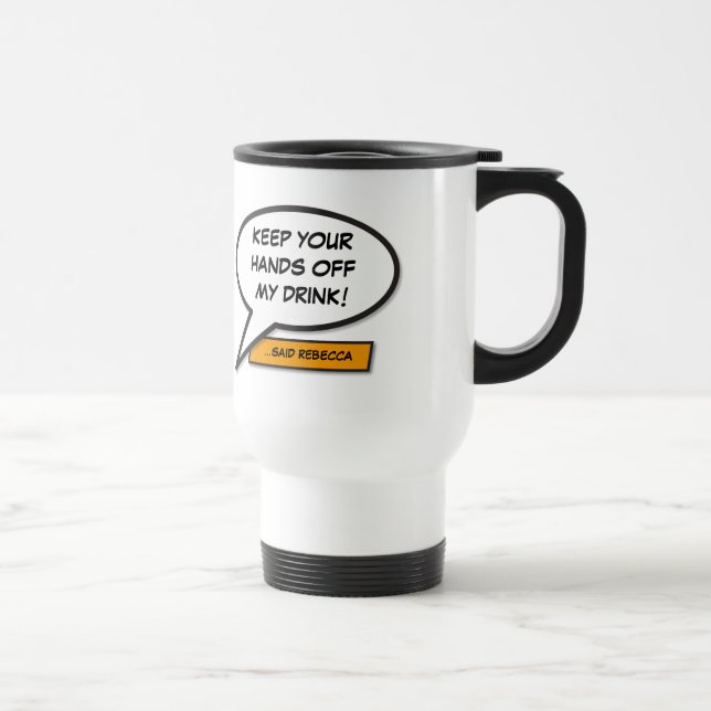 Your Message Speech Bubble Fun Retro Comic Book Travel Mug (Right)