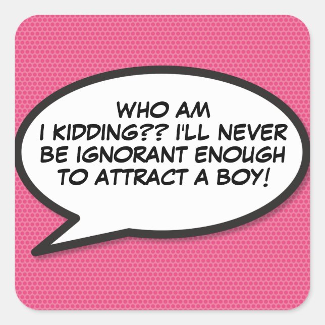 Your Message Speech Bubble Fun Retro Square Sticker (Front)