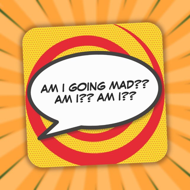 Your Message Speech Bubble Fun Retro Square Sticker (Your Message Speech Bubble Fun Retro Square Sticker)