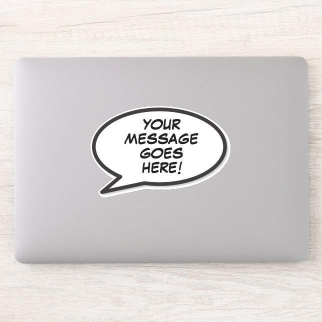 Your Message Speech Bubble Fun Retro Sticker (Computer)