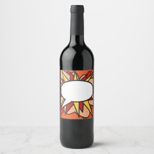Your Message Speech Bubble Fun Retro Wine Label