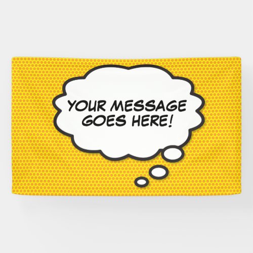 Your Message Think Bubble Fun Retro Comic Book Banner