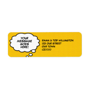 Your Message Think Bubble Fun Retro Comic Book Pop Label