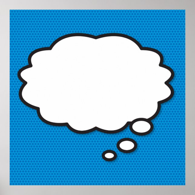 Your Message Think Bubble Fun Retro Comic Book Poster (Front)