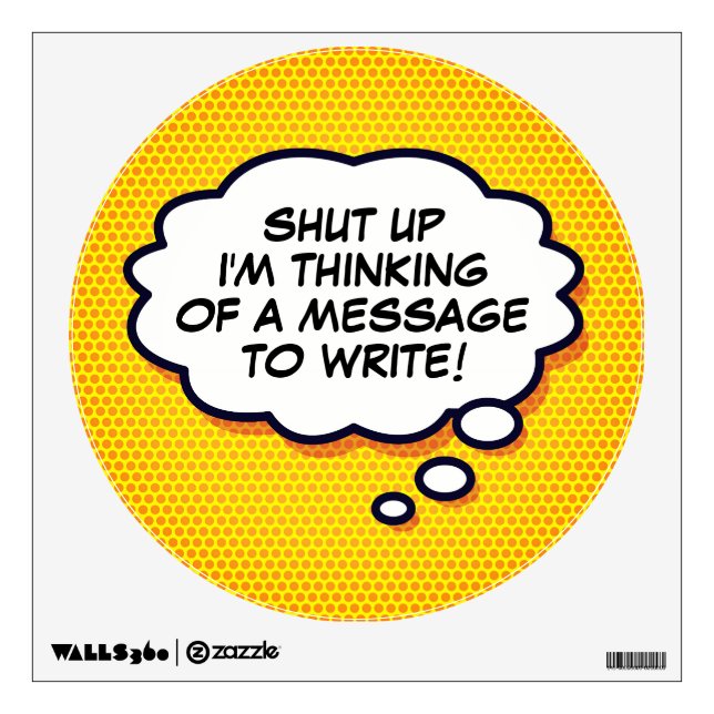 Your Message Think Bubble Fun Retro Comic Book Wall Decal (Front)