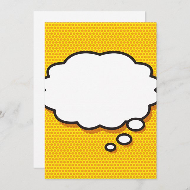 Your Message Thought Bubble Fun Retro Comic Book Invitation (Front/Back)