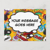 Your Message Thought Bubble Fun Retro Comic Book Postcard (Front)