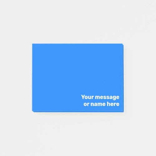 Your Message Vibrant Bright Bold Blue Post_it Notes