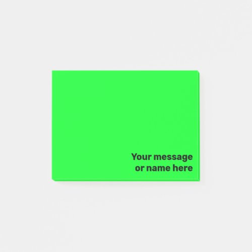 Your Message Vibrant Bright Bold Green Post_it Notes