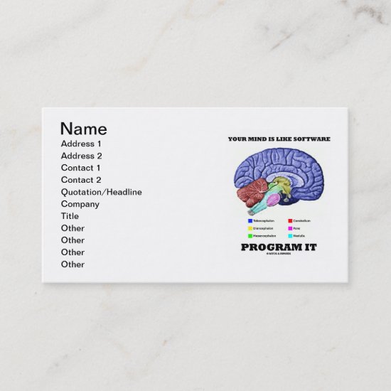Your Mind Is Like Software Program It (Brain) Business Card
