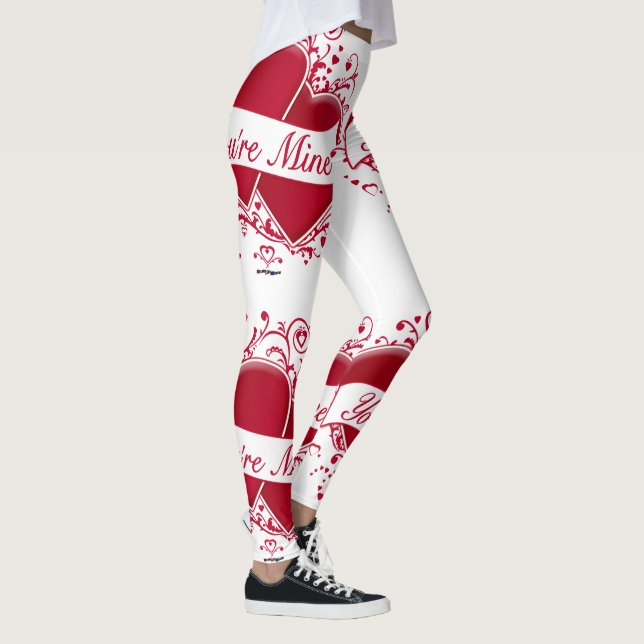Your Mine Red Hearts Leggings (Right)