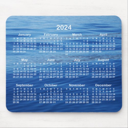 Your Minimalist Photo White Text 2024 Calendar Mouse Pad