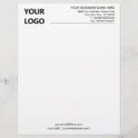 Your Modern Business Office Letterhead with Logo<br><div class="desc">Custom Simple Black and White Business Office Letterhead with Logo - Add Your Logo - Image / Business Name - Company / Address - Contact Information - Resize and move or remove and add elements / image with customization tool.</div>