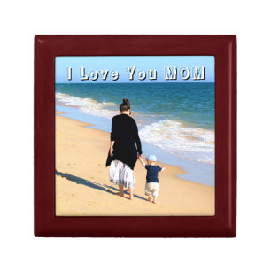 Your Mom Photo Gift Box with Text I Love You MOM