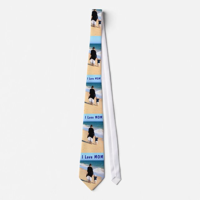 Your Mom Photo Neck Tie and Text Personalized Gift (Front)