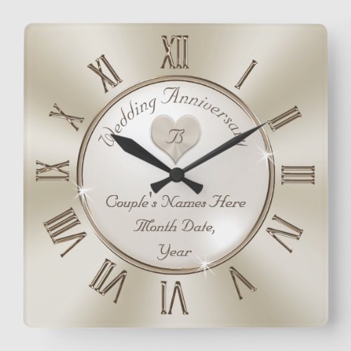 Your Monogram and Personalized Anniversary Clock