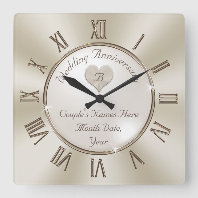 Your Monogram and Personalized Anniversary Clock (Front)