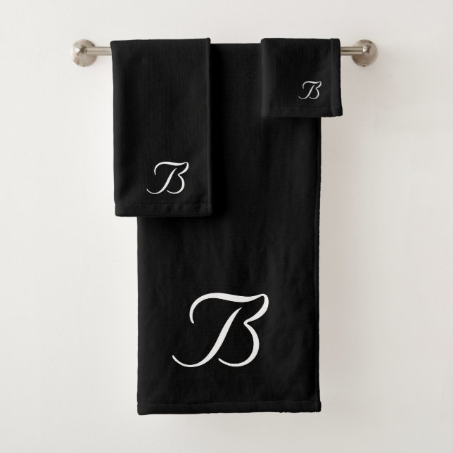 Your Monogram  Black Bath Towel Set (Insitu)