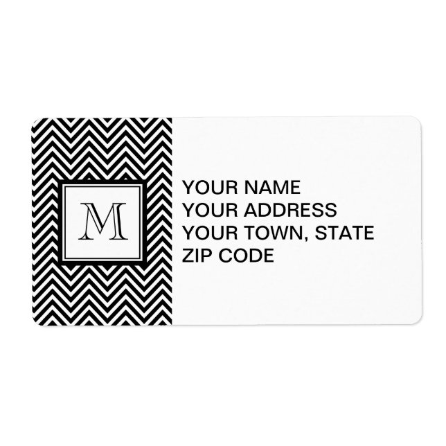 YOUR MONOGRAM, BLACK CHEVRON LABEL (Front)