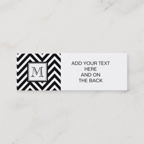 YOUR MONOGRAM, BLACK CHEVRON BUSINESS CARD TEMPLATES