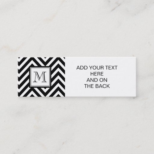 Customizable YOUR MONOGRAM, BLACK CHEVRON BUSINESS CARD TEMPLATES
