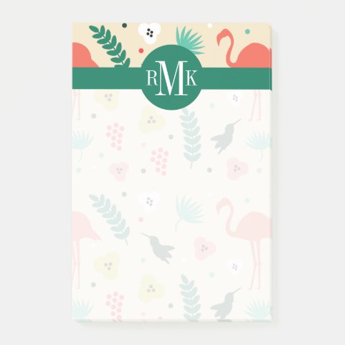 Your Monogram  Cute Tropical Post_it Notes