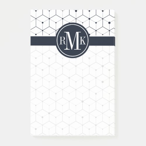 Your Monogram  Geometric Cubes Post_it Notes