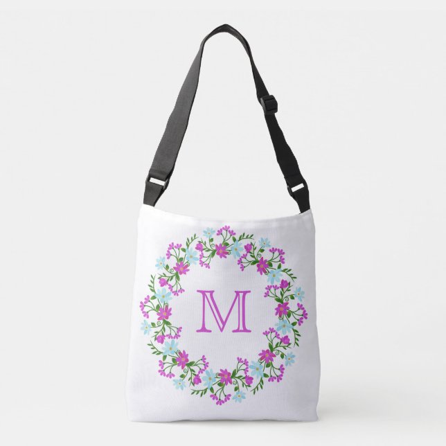Your Monogram in a Flower Frame custom bags (Front)